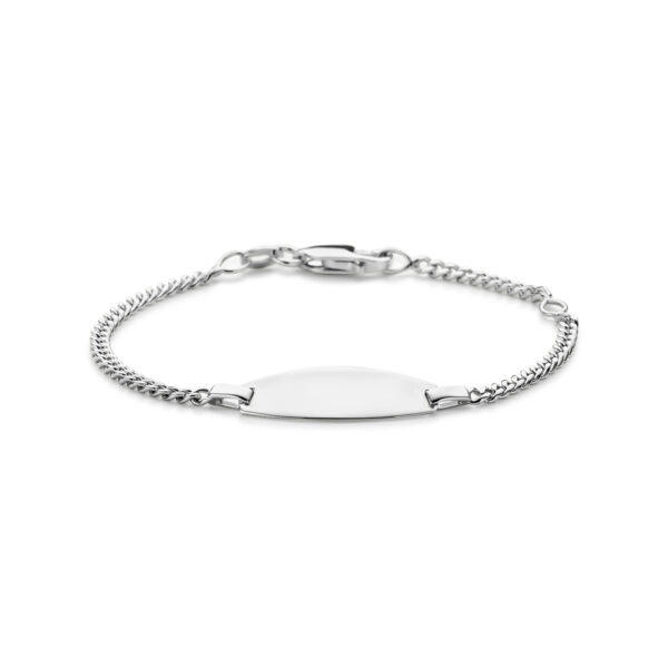 graveerarmband 11 - 13 cm zilver wit