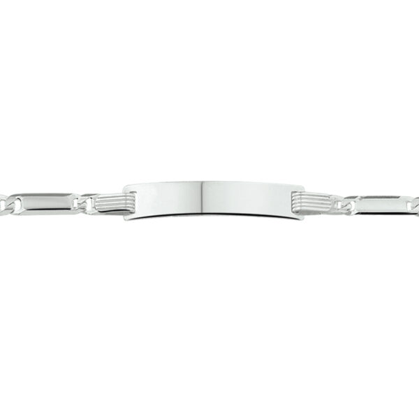 graveerarmband anker plaat 5,0 mm 14-16 cm zilver gerhodineerd