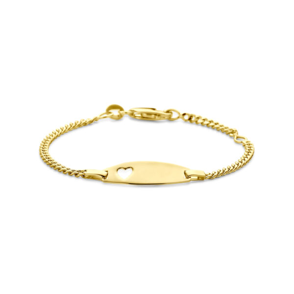 graveerarmband hartje 11 - 13 cm 14K geelgoud