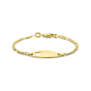 graveerarmband hartje 11 - 13 cm 14K geelgoud