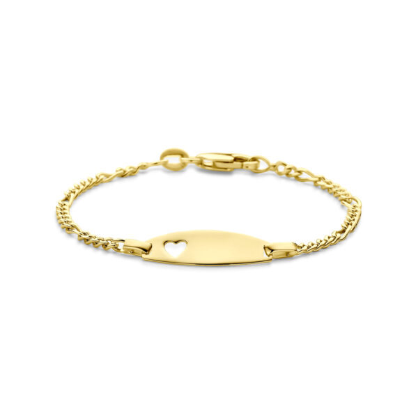graveerarmband hartje 11 - 13 cm 14K geelgoud
