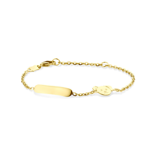 graveerarmband hond 11 - 13 cm 14K geelgoud