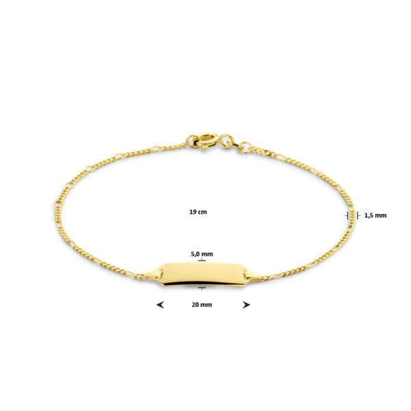 graveerarmband plaat 5 mm 15,5 - 19 cm 14K geelgoud - Afbeelding 3