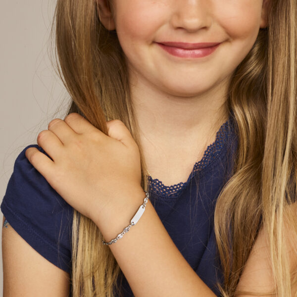 graveerarmband plaat 5,0 mm 11 + 2 cm zilver gerhodineerd - Afbeelding 2