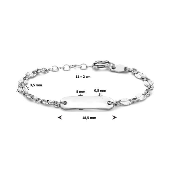 graveerarmband plaat 5,0 mm 11 + 2 cm zilver gerhodineerd - Afbeelding 3