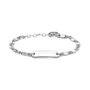 graveerarmband plaat 5,0 mm 11 + 2 cm zilver gerhodineerd