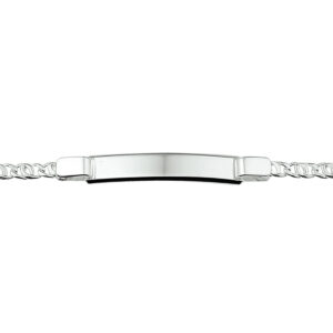 graveerarmband plaat 6 mm 18 cm zilver gerhodineerd