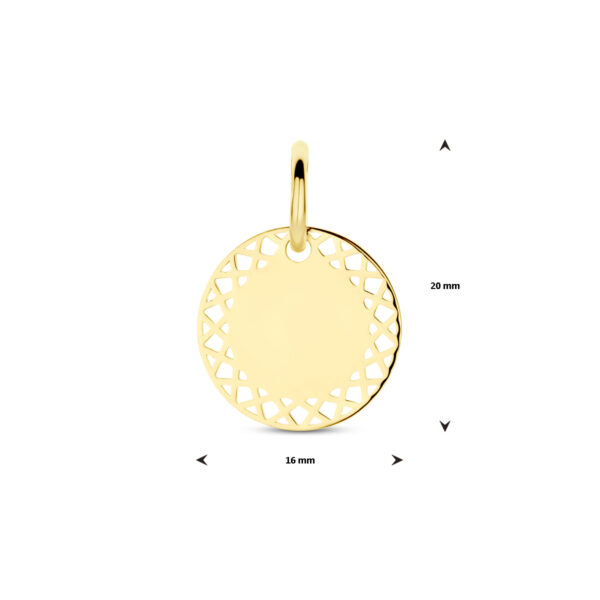 graveerhanger 12 mm 14K geelgoud - Afbeelding 4