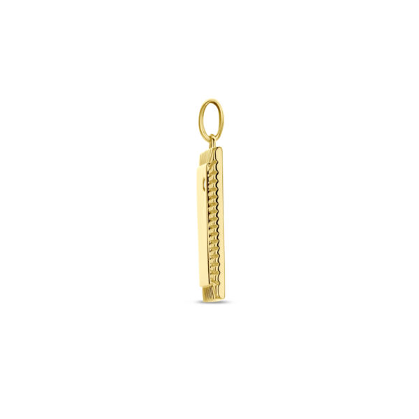 graveerhanger diamant 0.01ct h p 20 mm 14K geelgoud - Afbeelding 3