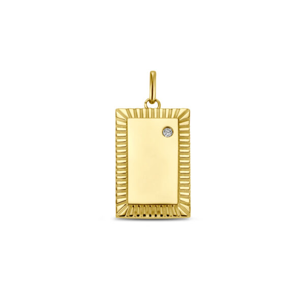 graveerhanger diamant 0.01ct h p 20 mm 14K geelgoud