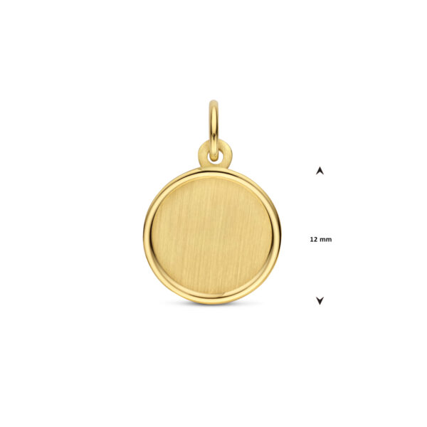 graveerhanger poli/mat 12 mm 14K geelgoud - Afbeelding 4