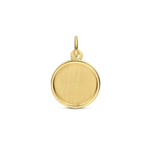 graveerhanger poli/mat 12 mm 14K geelgoud