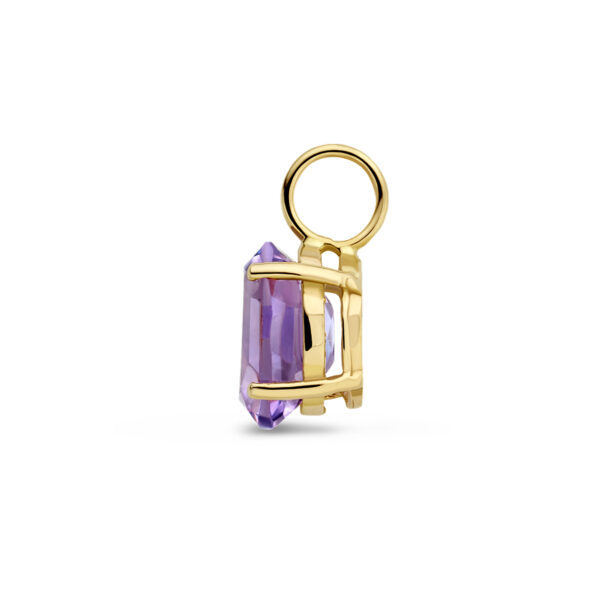 hanger amethist 14K geelgoud - Afbeelding 3