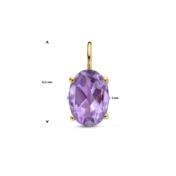 hanger amethist 14K geelgoud - Afbeelding 4
