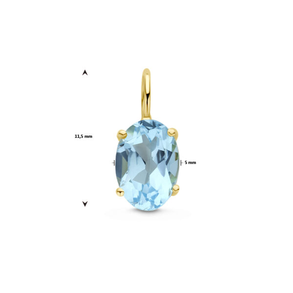 hanger blauw topaas 14K geelgoud - Afbeelding 4
