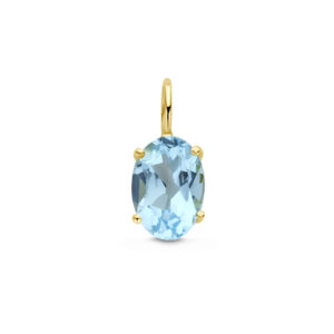 hanger blauw topaas 14K geelgoud