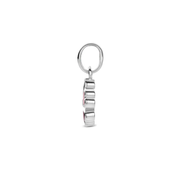 hanger bloem zirkonia zilver gerhodineerd - Afbeelding 3