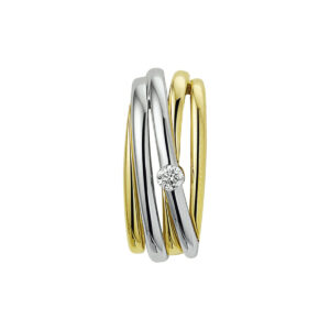 hanger diamant 0.05ct h si 14K bicolor goud geel/wit