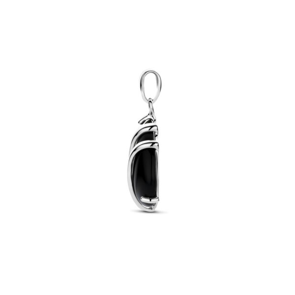 hanger druppel onyx 16 mm zilver gerhodineerd - Afbeelding 3