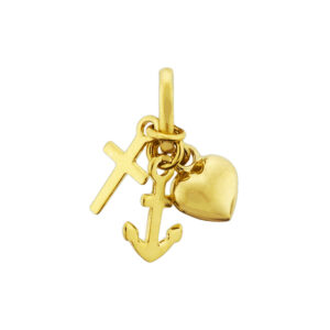 hanger geloof, hoop en liefde 14K geelgoud