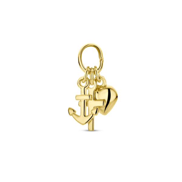hanger geloof, hoop en liefde 1,5 cm. 14K geelgoud - Afbeelding 3