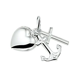 hanger geloof, hoop en liefde zilver wit