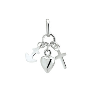 hanger geloof, hoop en liefde zilver wit
