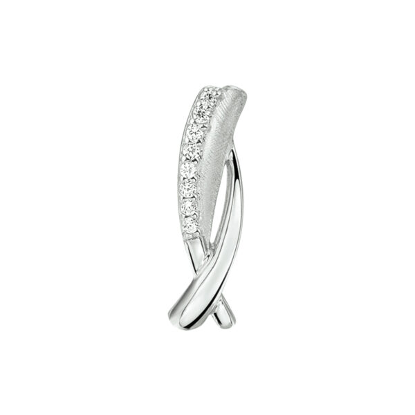 hanger gescratcht zirkonia zilver gerhodineerd