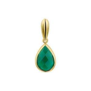 hanger groen agaat 14K geelgoud