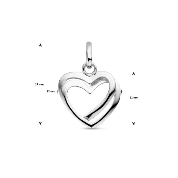 hanger hart zilver gerhodineerd - Afbeelding 4
