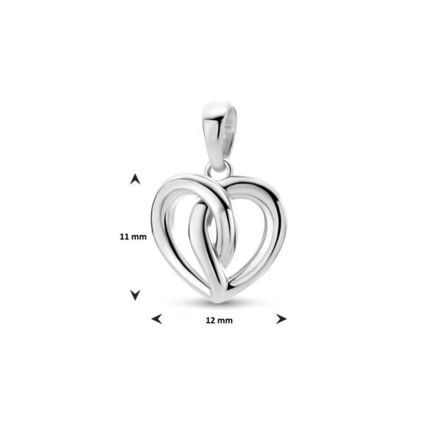 hanger hart zilver gerhodineerd - Afbeelding 4