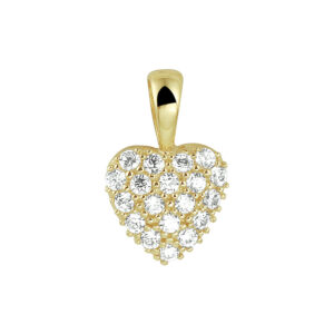 hanger hart zirkonia 14K geelgoud