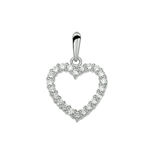 hanger hart zirkonia 14K witgoud
