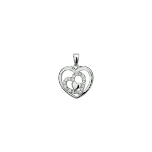 hanger hart zirkonia zilver gerhodineerd