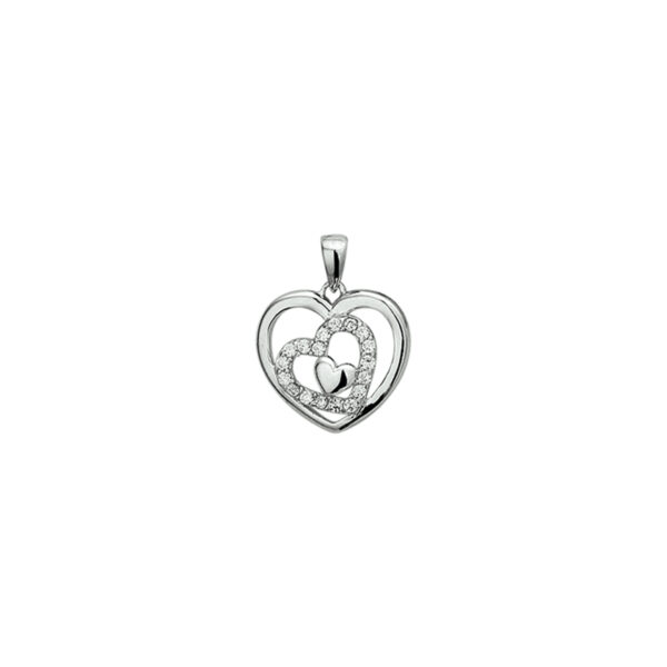 hanger hart zirkonia zilver gerhodineerd