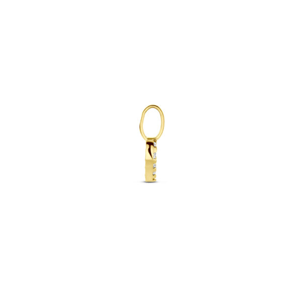 hanger hartje zirkonia 10,5 mm 14K geelgoud - Afbeelding 3
