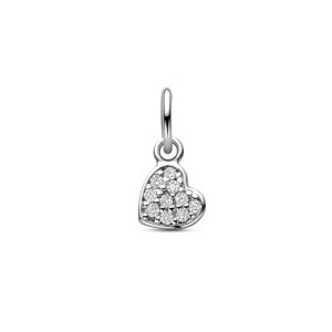 hanger hartje zirkonia 12 mm zilver gerhodineerd