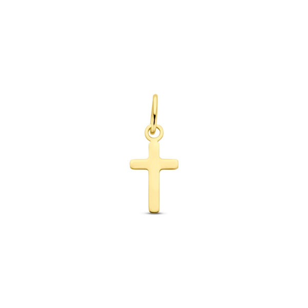 hanger kruis 14 mm 14K geelgoud