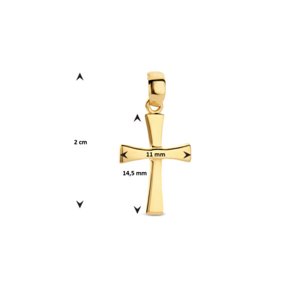 hanger kruis 14K geelgoud - Afbeelding 4
