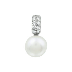 hanger parel en zirkonia zilver gerhodineerd