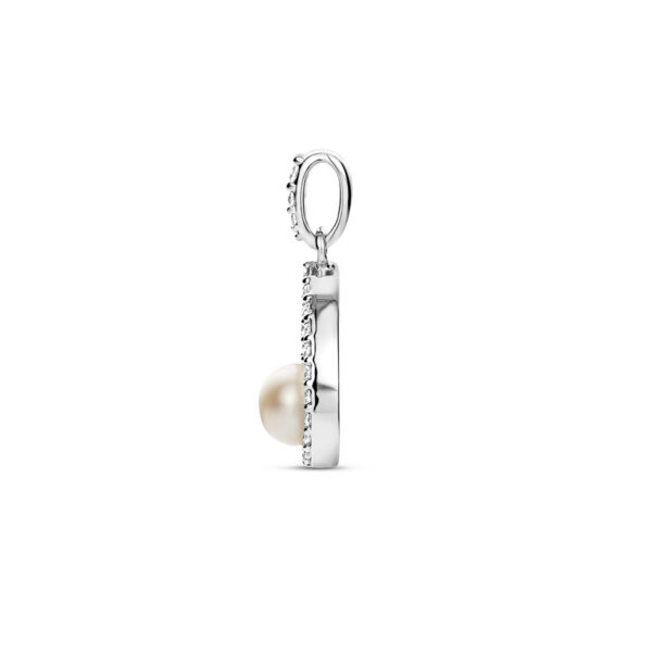 hanger parel en zirkonia zilver gerhodineerd - Afbeelding 3