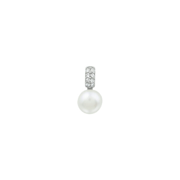 hanger parel en zirkonia zilver gerhodineerd