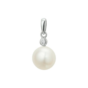 hanger parel en zirkonia zilver gerhodineerd