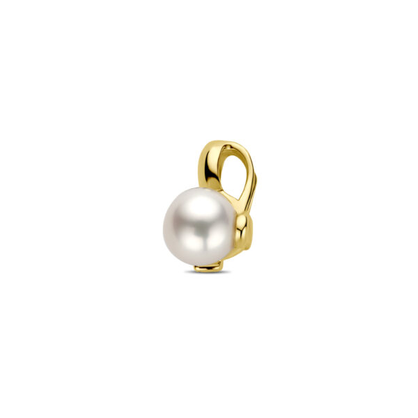hanger parels en diamant 0.02ct h si 11 mm 14K geelgoud - Afbeelding 3