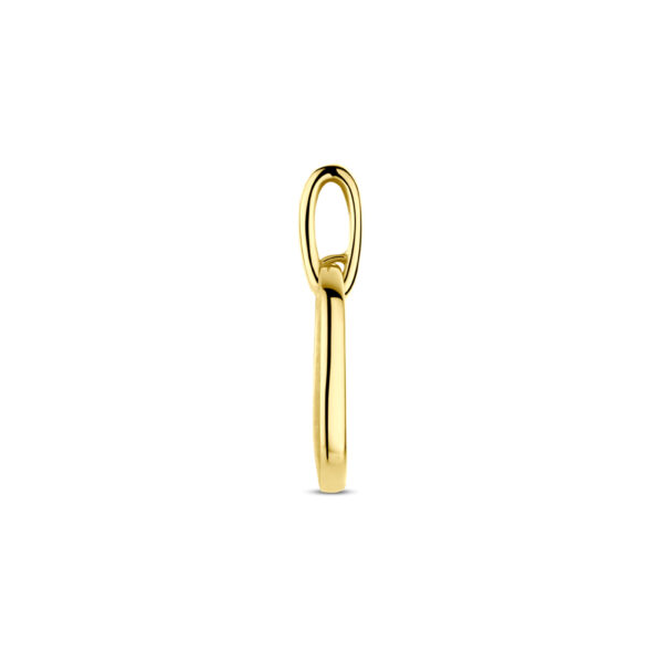 hanger poli/mat diamant 0.03ct h si 20 mm 14K geelgoud - Afbeelding 3
