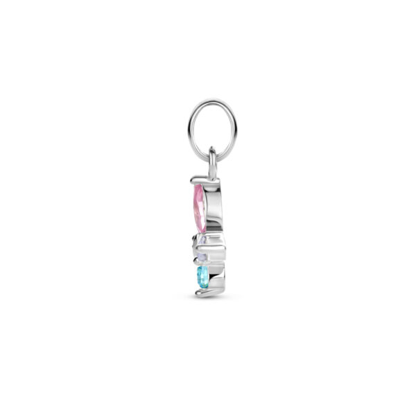 hanger vlinder meerdere kleuren zirkonia zilver gerhodineerd - Afbeelding 3