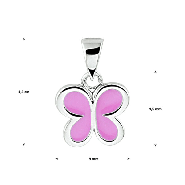 hanger vlinder zilver gerhodineerd - Afbeelding 3