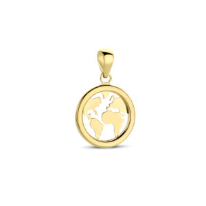 hanger wereldbol 14K geelgoud