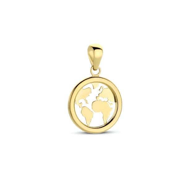 hanger wereldbol 14K geelgoud