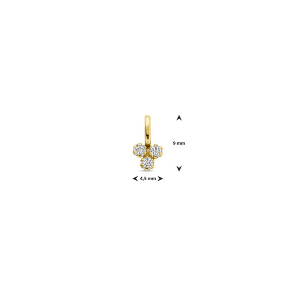 hanger zirkonia 9 mm 14K geelgoud - Afbeelding 4